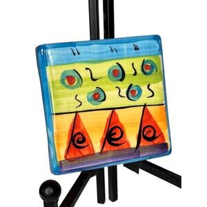 VTG 1990s Postmodern English Country Pottery Trivet Jennifer Eerdsmans